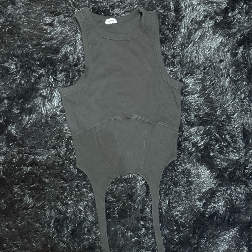 Black Sleeveless Top with Unique Hem